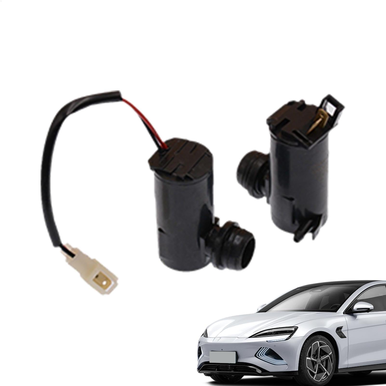 Auto-Frontscheibenwaschpumpe, Scheibenwaschpumpe ersetzen | Effektives Wassersprühmotor-Zubehör mit Draht,Scheibenwischer und -wascher, 12 V/24 V-Kompatibilität für PKW, SUV, LKW von Generic