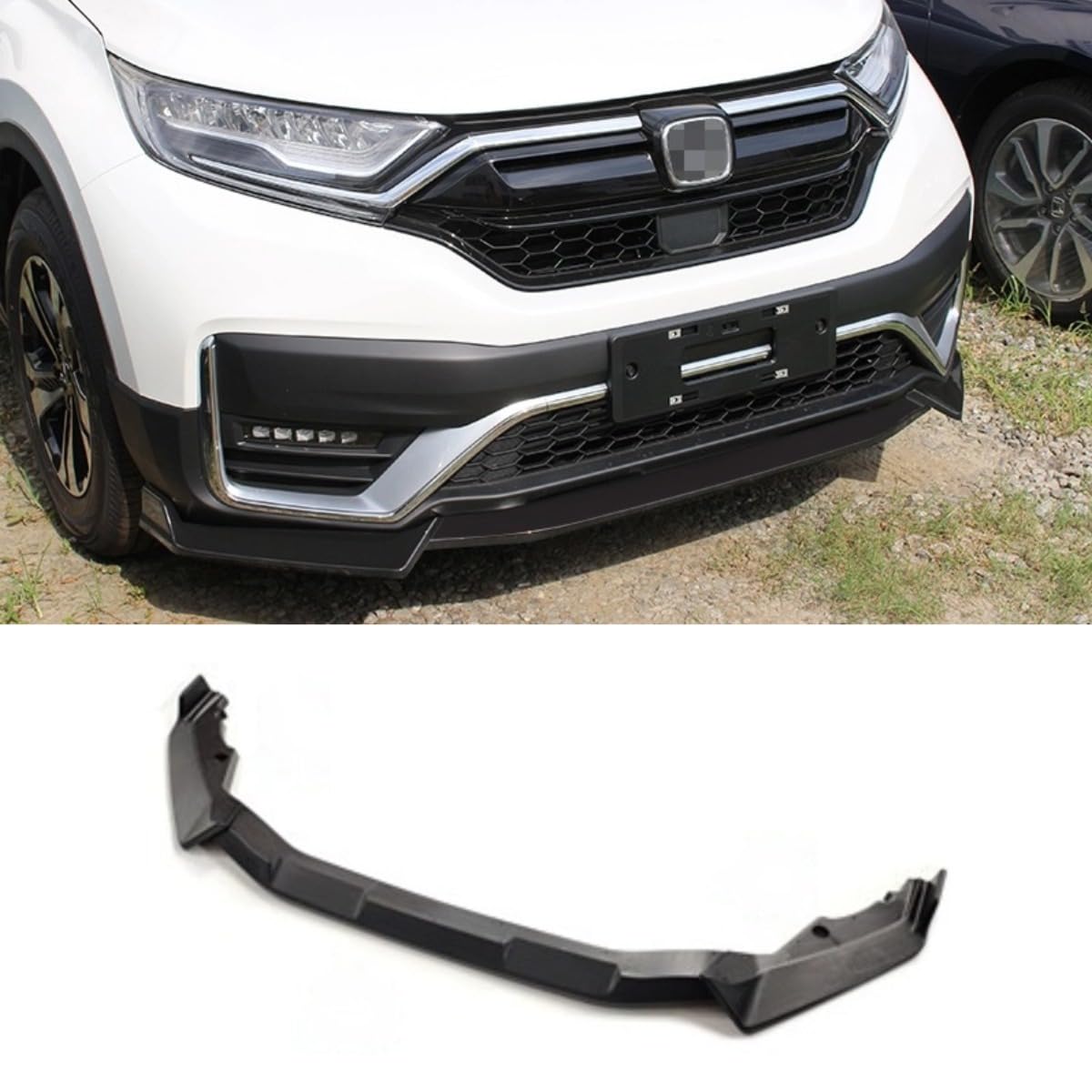 Auto Frontstoßstange Lippe Diffusor Spoiler Glänzend Schwarz Modifikationsteil Kompatibel mit Honda CRV 2021 Stoßstangenschutz Autozubehör (Glänzend Schwarz) von Generic