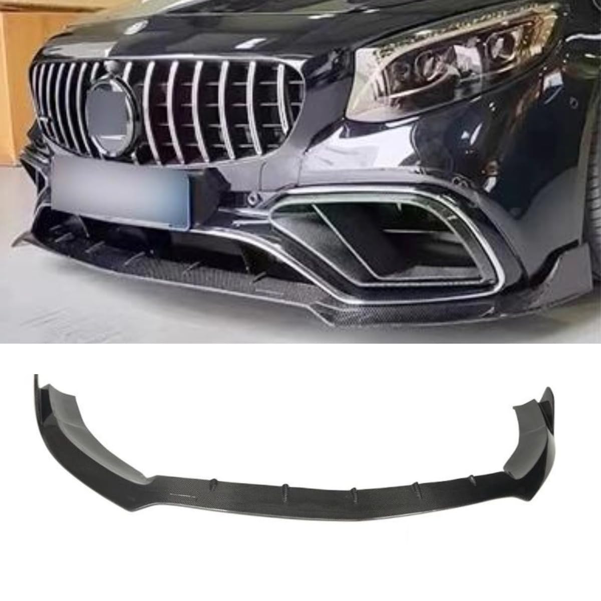 Auto Frontstoßstange Lippe Diffusor Spoiler Modifikationsteil für Mercedes Benz S-Klasse Coupe W217 S63 BR 2018 Autozubehör von Generic