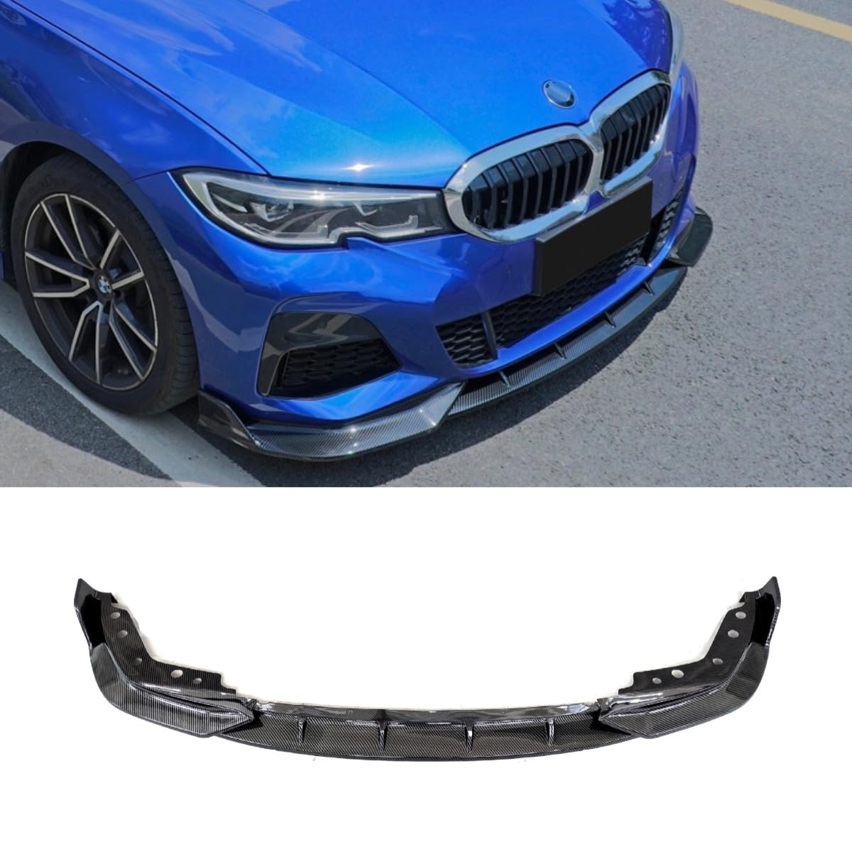 Auto Frontstoßstange Lippe Kompatibel mit BMW 3er G20 FD 2020-2022 Front Splitter Diffusor Spoiler Body Kit Autozubehör (Carbon Look) von Generic