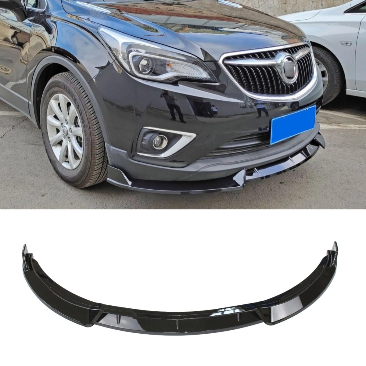 Auto Frontstoßstange Lippe Kompatibel mit Buick Envision 2017-2019 Front Splitter Diffusor Spoiler Body Kit Auto Zubehör (Glanz Schwarz) von Generic