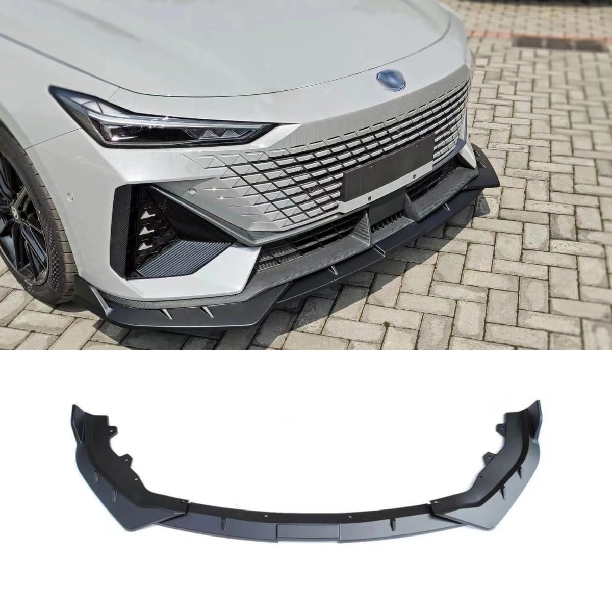 Auto Frontstoßstange Lippe Kompatibel mit Changan UNI-V 2022 Front Splitter Diffusor Spoiler Body Kit Autozubehör (Mattschwarz) von Generic