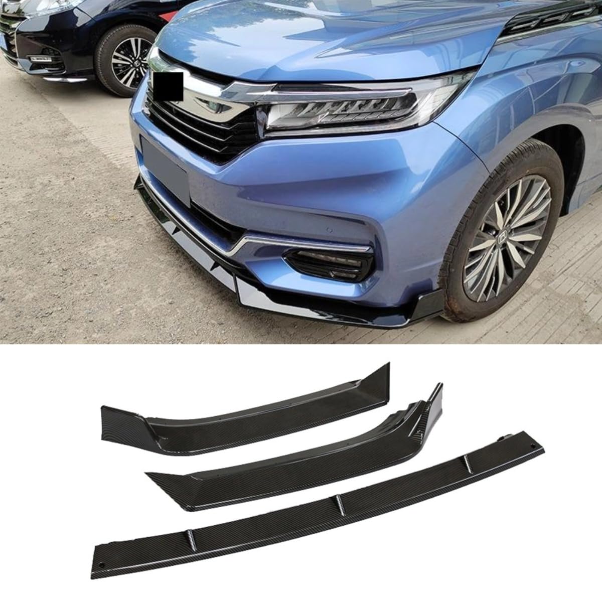 Auto Frontstoßstange Lippe Kompatibel mit Für Honda Avancier 2017-2021 Front Splitter Diffusor Spoiler Body Kit Auto Zubehör (Matt Schwarz) von Generic