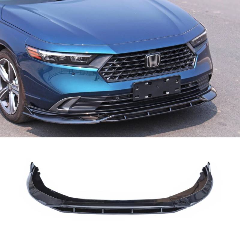 Auto Frontstoßstange Lippe Kompatibel mit Honda 11th Gen Accord 2023 Front Splitter Diffusor Spoiler Body Kit Auto Zubehör (Glanz Schwarz) von Generic