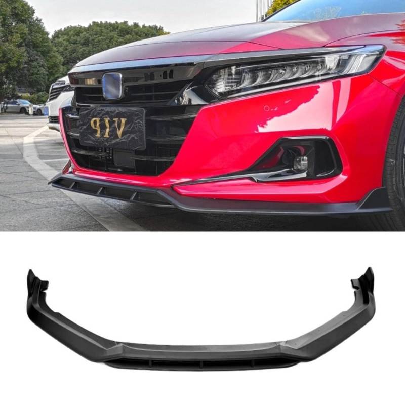 Auto Frontstoßstange Lippe Kompatibel mit Honda Accord 10.5 Gen 2022 Front Splitter Diffusor Spoiler Modifikationsteil Autozubehör (Mattschwarz) von Generic