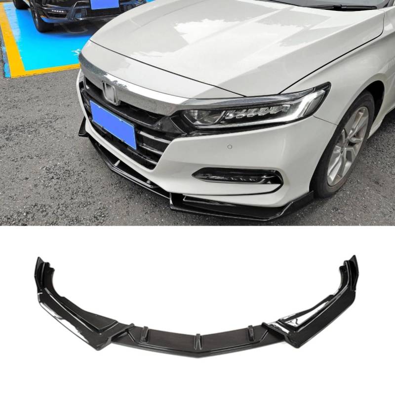 Auto Frontstoßstange Lippe Kompatibel mit Honda Accord 2018-2021 Front Splitter Diffusor Spoiler Body Kit Modifikationsteil (Carbon Look) von Generic