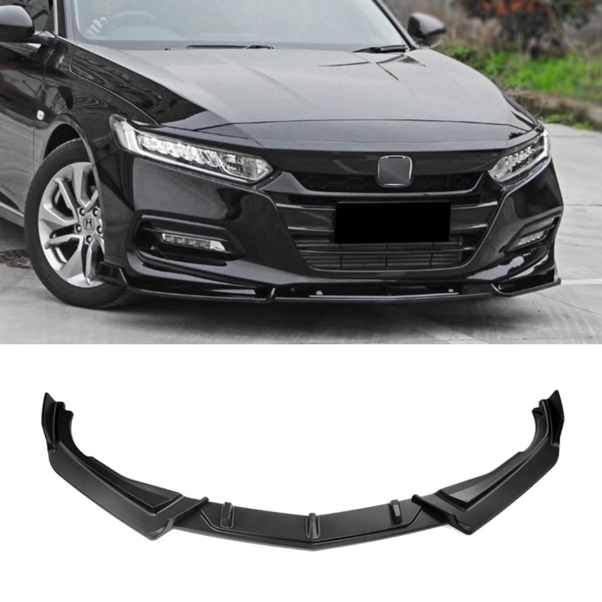 Auto Frontstoßstange Lippe Kompatibel mit Honda Accord 2018-2021 Front Splitter Diffusor Spoiler Body Kit Modifikationsteil (Mattschwarz) von Generic