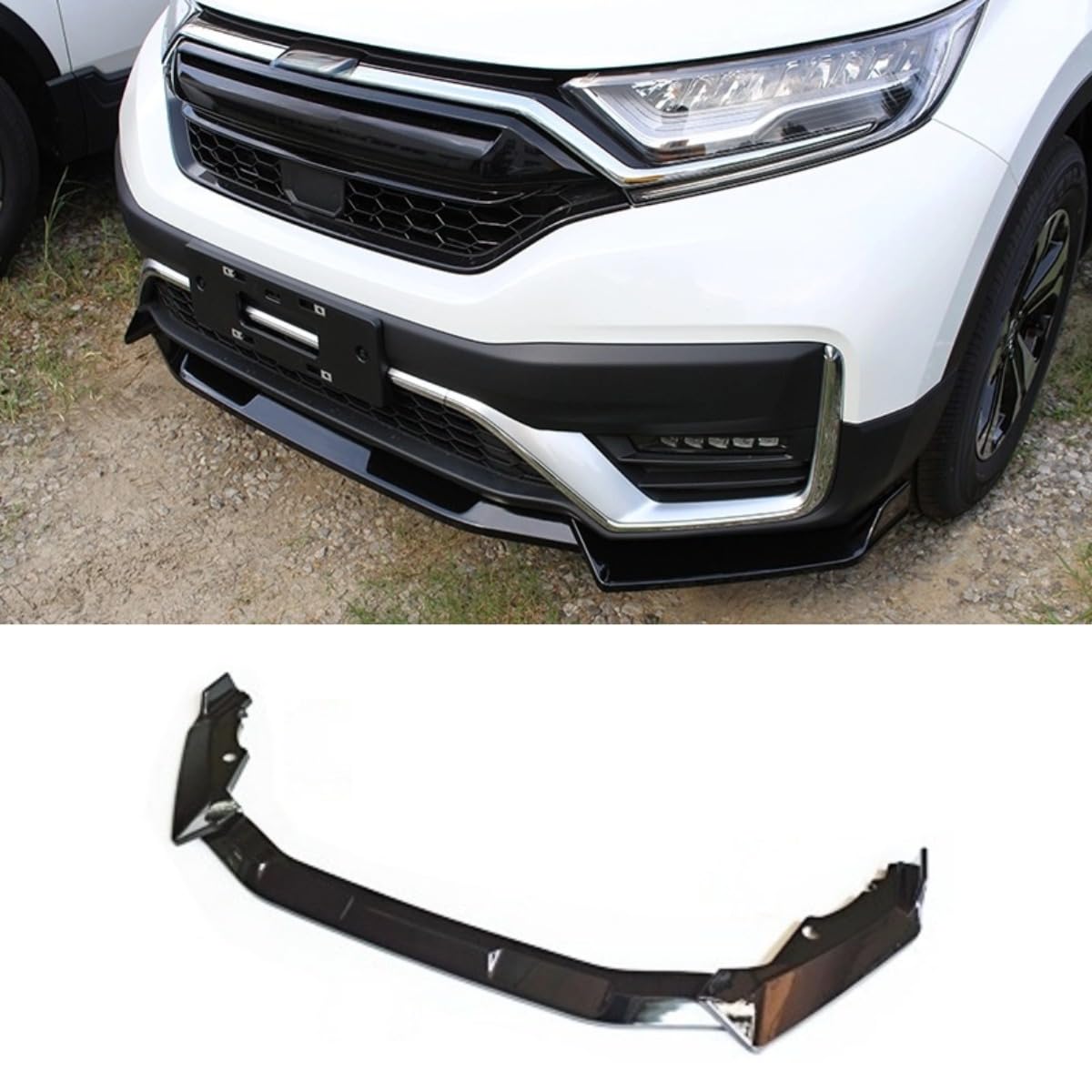 Auto Frontstoßstange Lippe Kompatibel mit Honda CRV 2017-2019 Front Splitter Diffusor Spoiler Body Kit Auto Zubehör (Glänzend Schwarz) von Generic