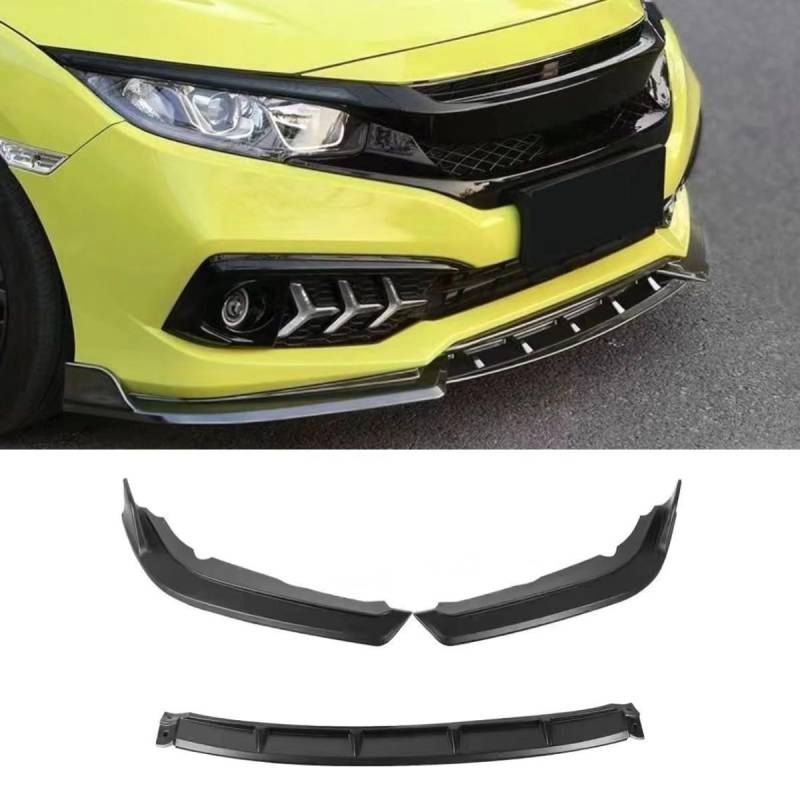 Auto Frontstoßstange Lippe Kompatibel mit Honda Civic 10th Gen 19-21 Front Splitter Diffusor Spoiler Body Kit Auto Zubehör (Matt Schwarz) von Generic