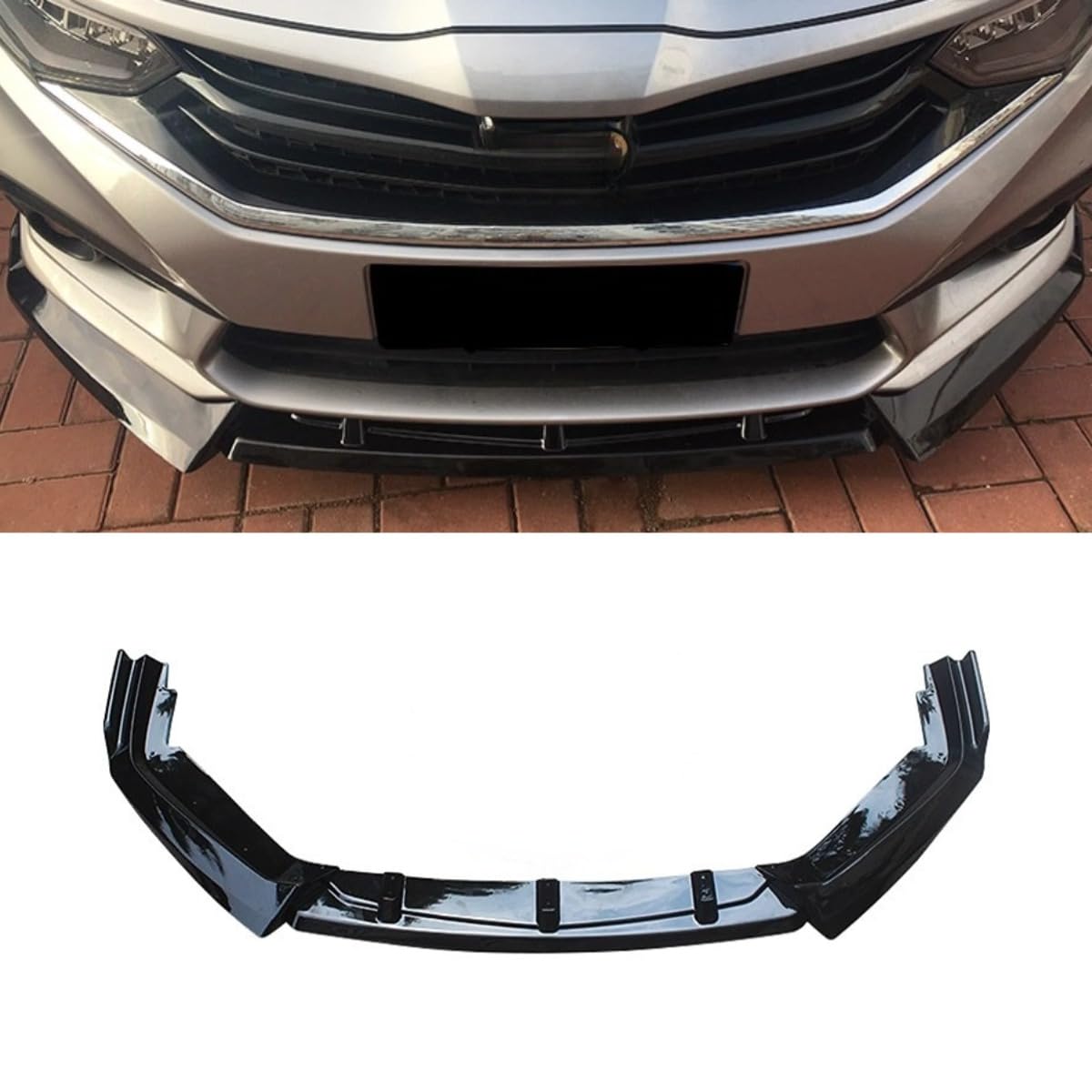 Auto Frontstoßstange Lippe Kompatibel mit Honda ENVIX 2019-2023 Front Splitter Diffusor Spoiler Body Kit Auto Zubehör (Schwarz Rot) von Generic