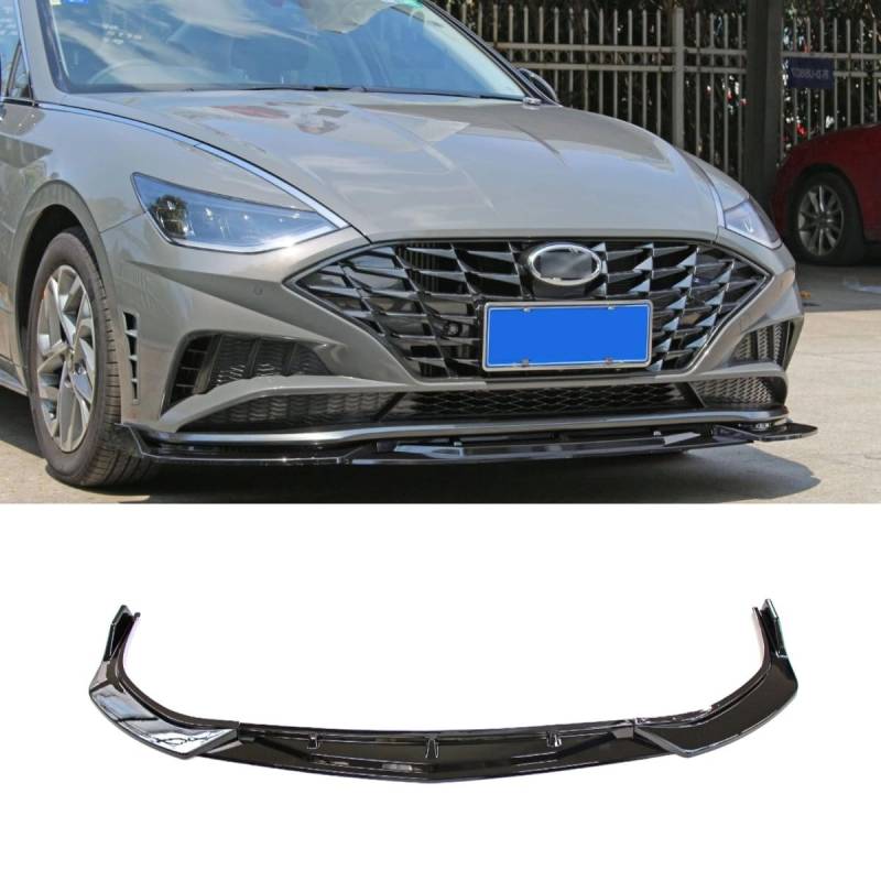 Auto Frontstoßstange Lippe Kompatibel mit Hyundai 10th Gen Sonata Front Splitter Diffusor Spoiler Body Kit Auto Zubehör (Glanz Schwarz) von Generic