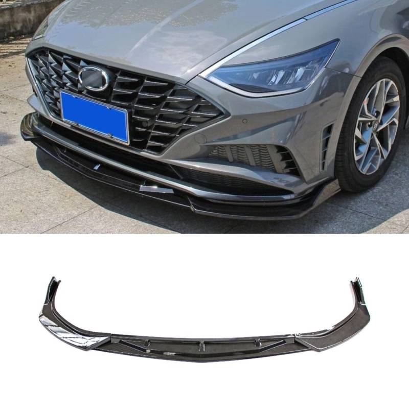 Auto Frontstoßstange Lippe Kompatibel mit Hyundai 10th Gen Sonata Front Splitter Diffusor Spoiler Body Kit Auto Zubehör (Schwarz Rot) von Generic