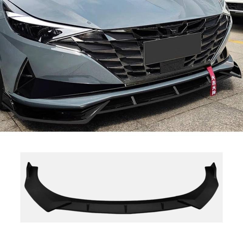 Auto Frontstoßstange Lippe Kompatibel mit Hyundai Elantra 2021 Front Splitter Diffusor Spoiler Body Kit Auto Zubehör (Schwarz Rot) von Generic