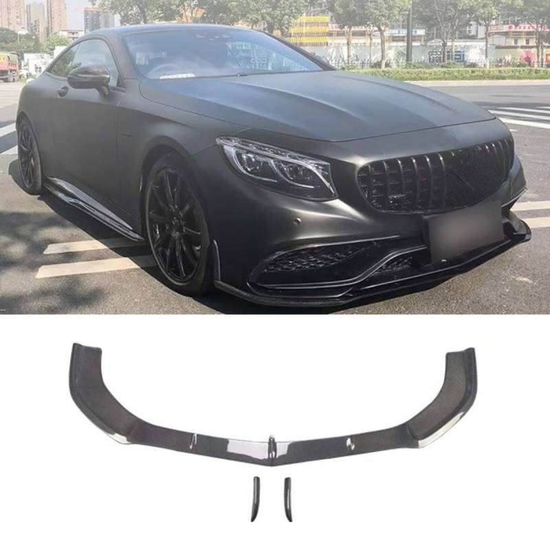 Auto Frontstoßstange Lippe Kompatibel mit Mercedes Benz S-Klasse Coupe W217 S63 BR 2014-2017 Front Splitter Diffusor Spoiler Body Kit Auto Zubehör von Generic