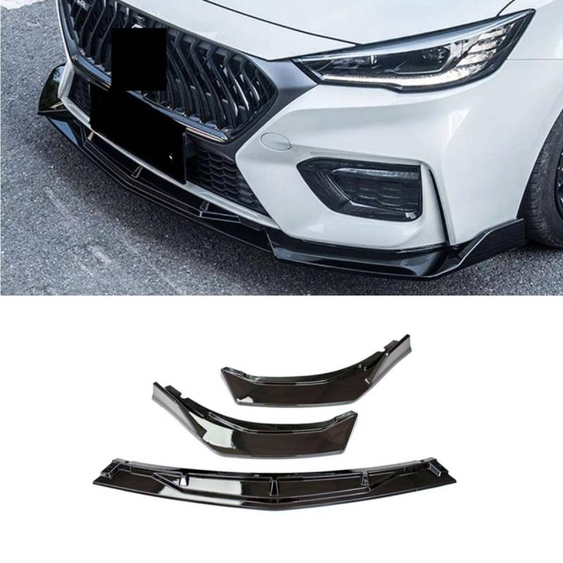 Auto Frontstoßstange Lippe Kompatibel mit Morris Garagen MG6 2020-2024 Front Splitter Diffusor Spoiler Body Kit Außenteil (Glänzend Schwarz) von Generic