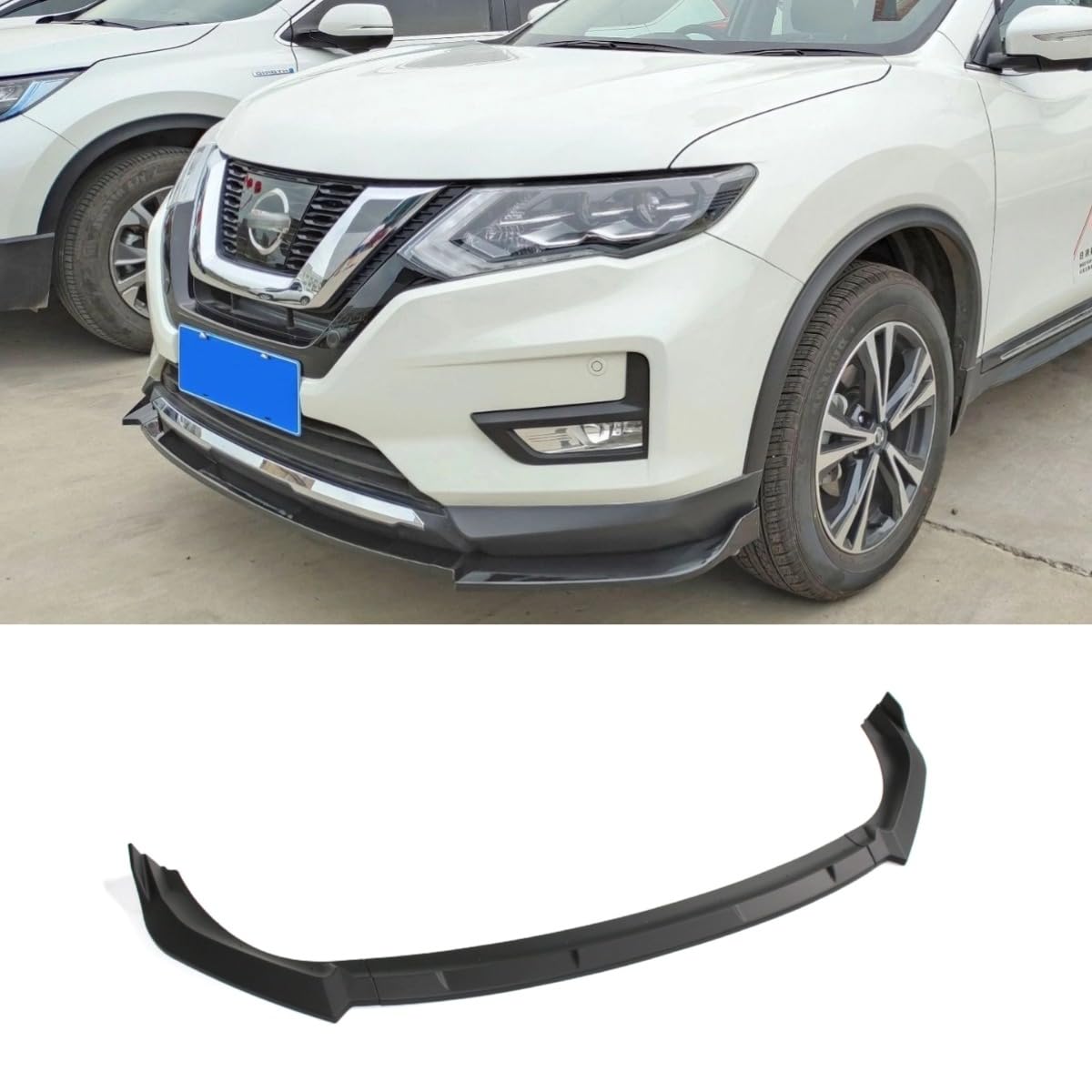 Auto Frontstoßstange Lippe Kompatibel mit Nissan X-Trail 2017-2019 Front Splitter Diffusor Spoiler Modifikationsteil Autozubehör (Mattschwarz) von Generic