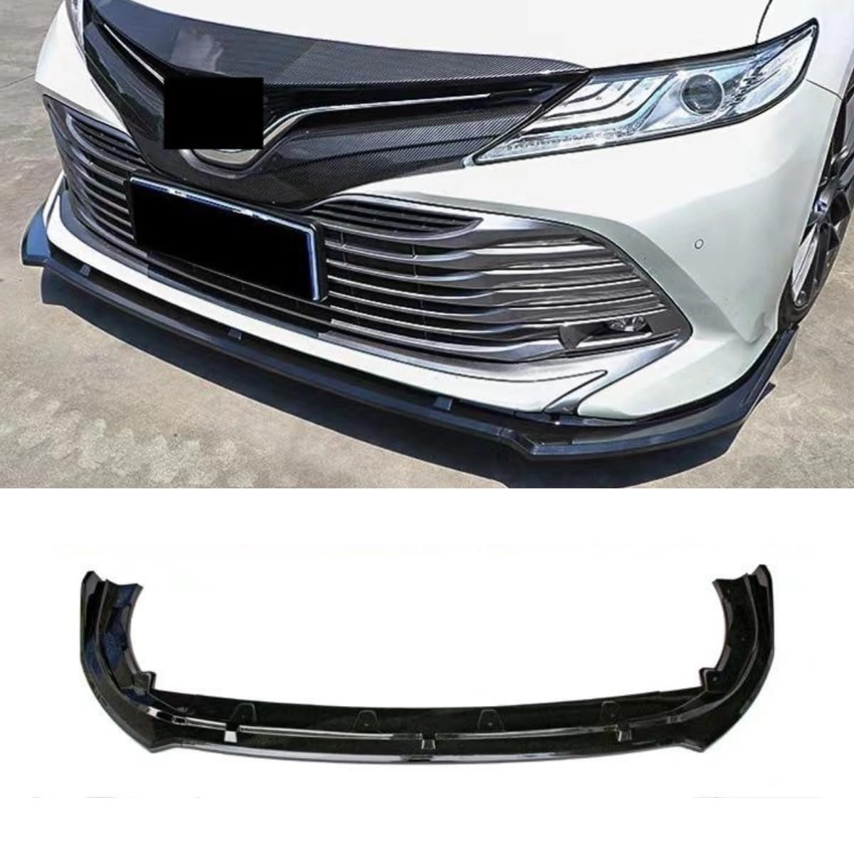 Auto Frontstoßstange Lippe Kompatibel mit Toyota Camry 2018-2020 Front Splitter Diffusor Spoiler Body Kit Auto Zubehör (Glänzend Schwarz) von Generic