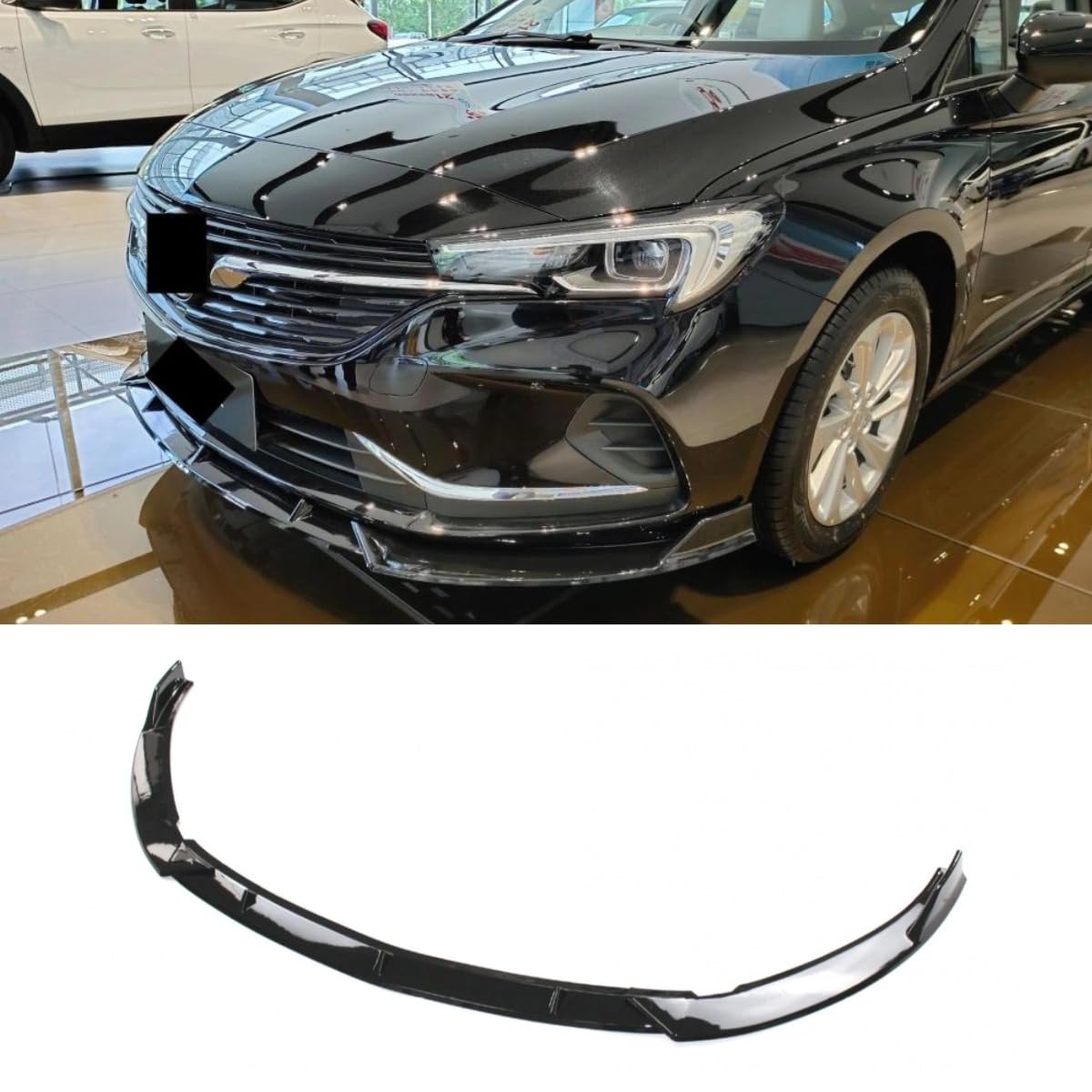 Auto Frontstoßstange Lippe Kompatibel mit für Buick Verano 2020 Front Splitter Diffusor Spoiler Body Kit Auto Zubehör (Glänzend Schwarz) von Generic