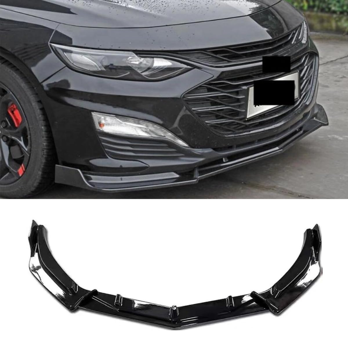 Auto Frontstoßstange Lippe Kompatibel mit für Chevrolet Malibu XL 2016-2022 Front Splitter Diffusor Spoiler Body Kit Auto Zubehör (Glänzend Schwarz) von Generic