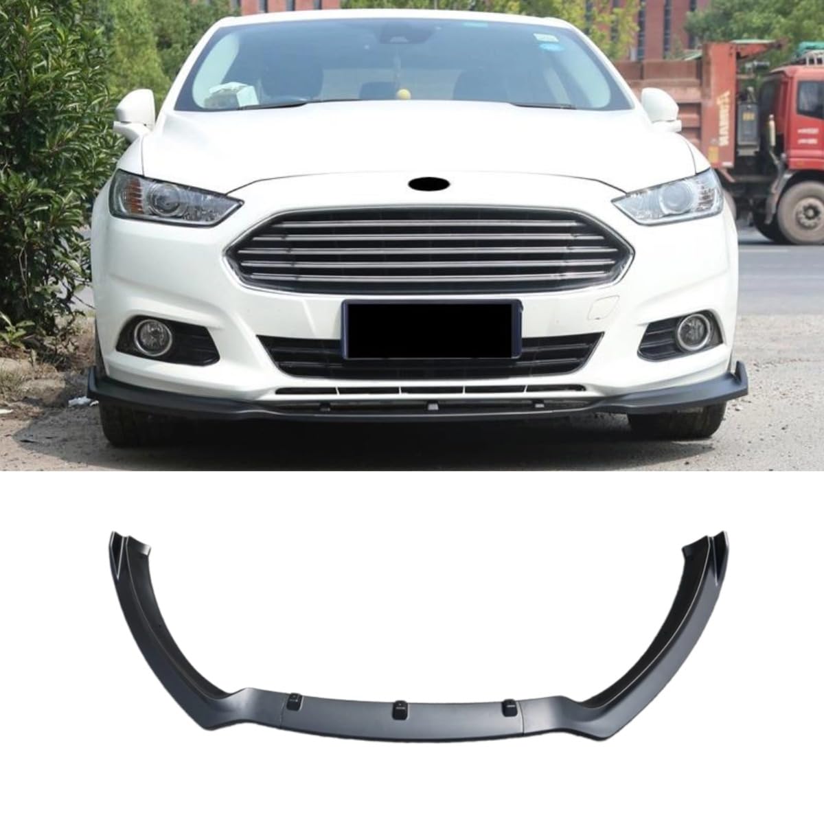 Auto Frontstoßstange Lippe Kompatibel mit für Ford Mondeo 2016-2018 Front Splitter Diffusor Spoiler Body Kit Auto Zubehör (Matt Schwarz) von Generic