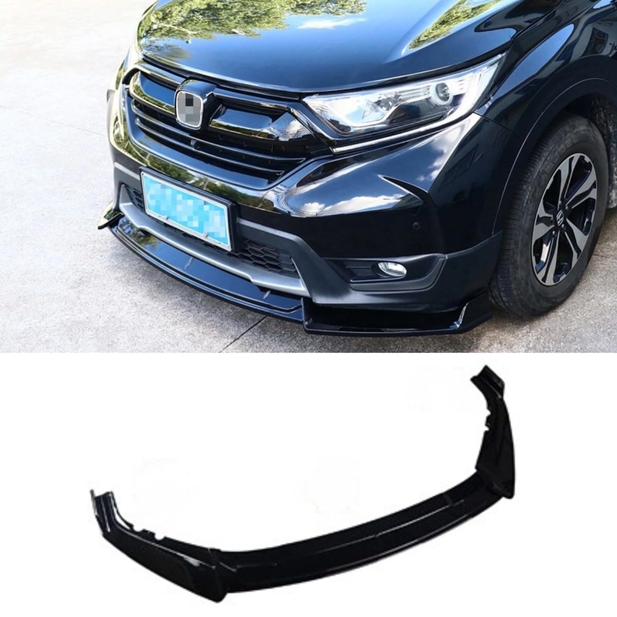 Auto Frontstoßstange Lippe Kompatibel mit für Honda CRV 2017-2019 Front Splitter Diffusor Spoiler Body Kit Auto Zubehör (Glänzend Schwarz) von Generic