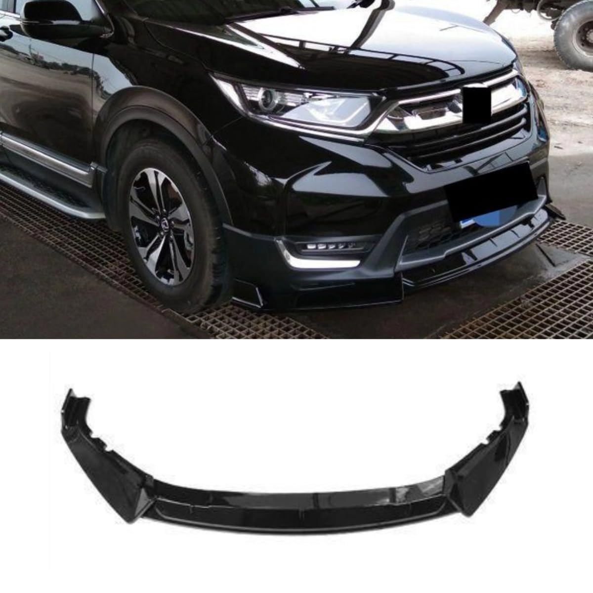 Auto Frontstoßstange Lippe Kompatibel mit für Honda CRV 2017-2020 Front Splitter Diffusor Spoiler Body Kit Auto Zubehör (Glänzend Schwarz) von Generic