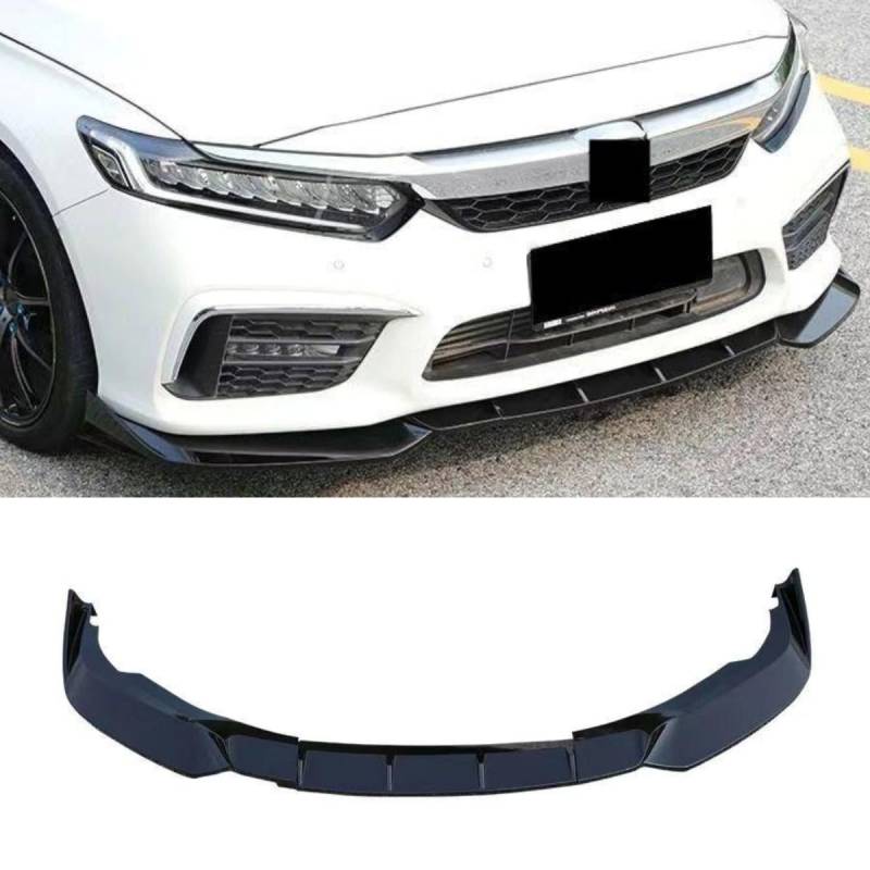 Auto Frontstoßstange Lippe Kompatibel mit für Honda Inspire 2019-2021 Front Splitter Diffusor Spoiler Body Kit Auto Zubehör (Glänzend Schwarz) von Generic