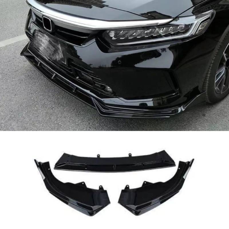 Auto Frontstoßstange Lippe Kompatibel mit für Honda Inspire 2022 Front Splitter Diffusor Spoiler Body Kit Auto Zubehör (Glänzend Schwarz) von Generic