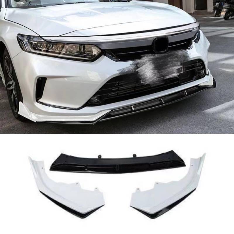 Auto Frontstoßstange Lippe Kompatibel mit für Honda Inspire 2022 Front Splitter Diffusor Spoiler Body Kit Auto Zubehör (Schwarz Weiß) von Generic