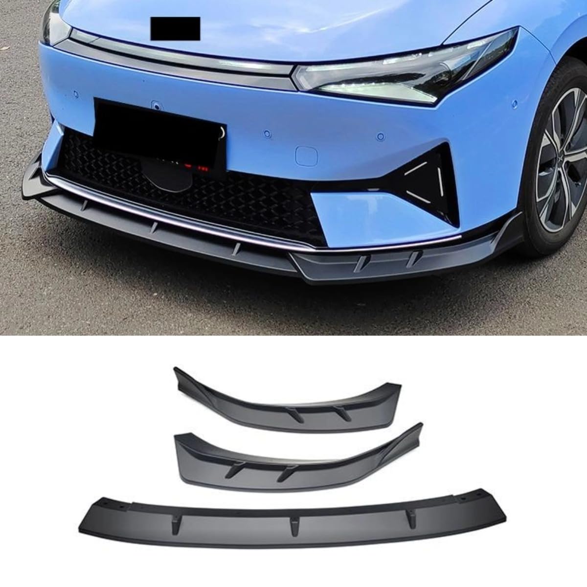 Auto Frontstoßstange Lippe Kompatibel mit für Xiaopeng P5 Front Splitter Diffusor Spoiler Body Kit Auto Zubehör (Matt Schwarz) von Generic