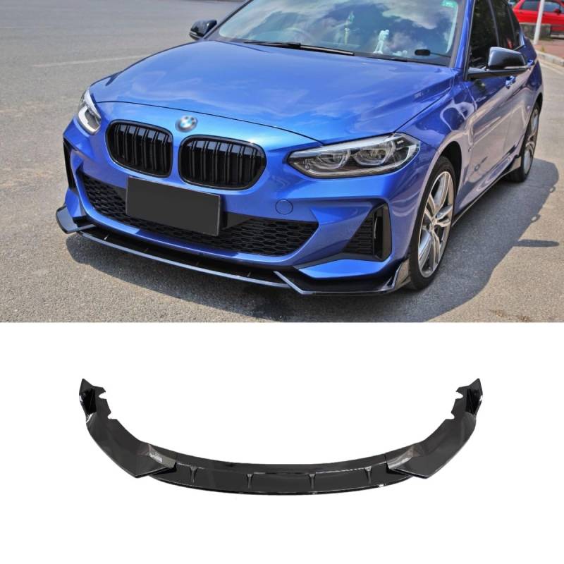 Auto Frontstoßstange Lippe Kompatibel mitBMW 1er M Sport 2019-2023 Front Splitter Diffusor Spoiler Body Kit Autozubehör (Glanz Schwarz) von Generic