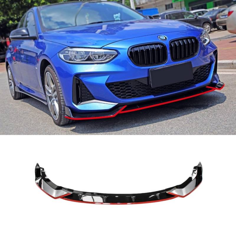 Auto Frontstoßstange Lippe Kompatibel mitBMW 1er M Sport 2019-2023 Front Splitter Diffusor Spoiler Body Kit Autozubehör (Mattschwarz) von Generic