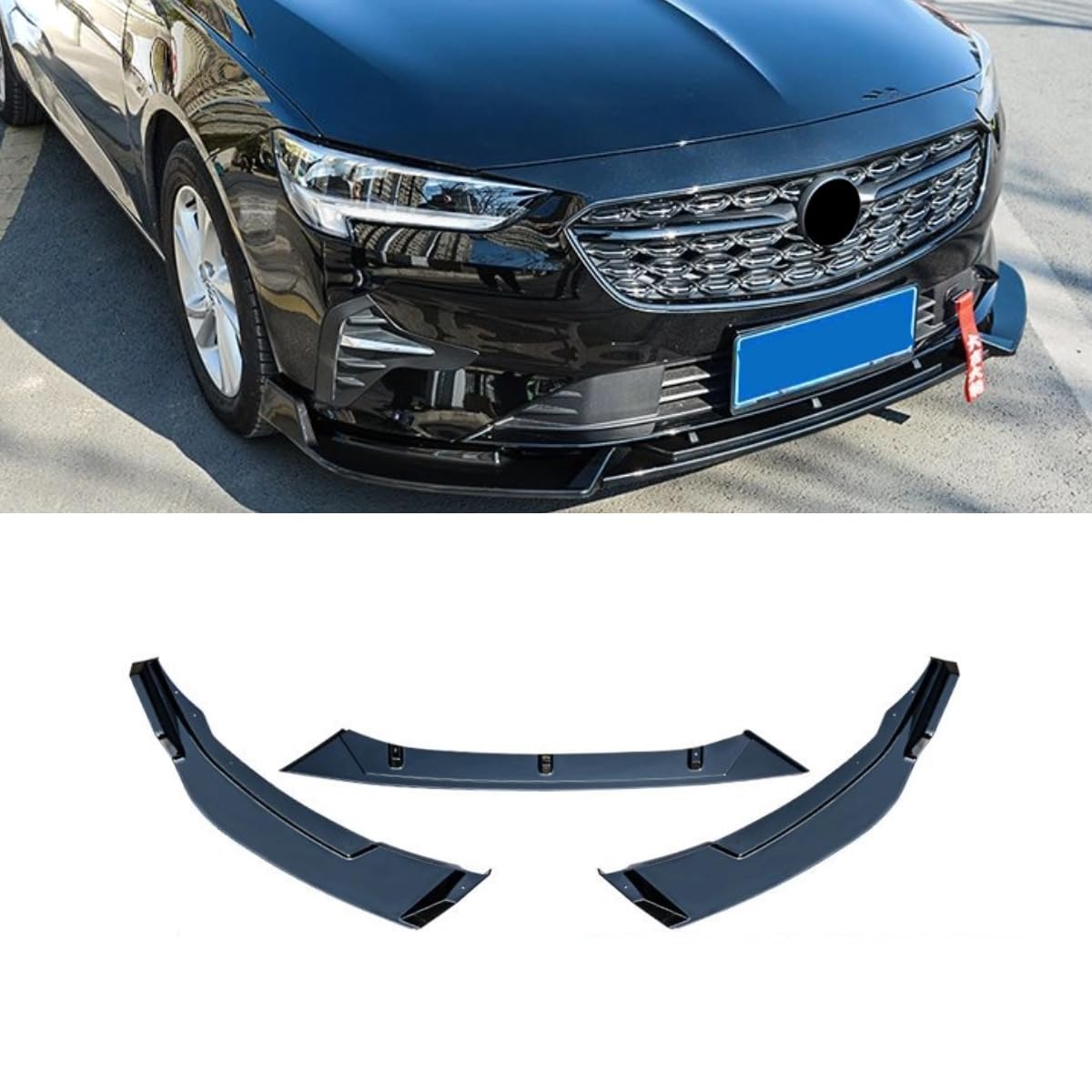 Auto Frontstoßstange Lippe Splitter Spoiler Stoßstange Lippenschutz Kompatibel mit Buick Regal Combat Style 2020-2023 Body Kit Autozubehör (Glänzend Schwarz) von Generic