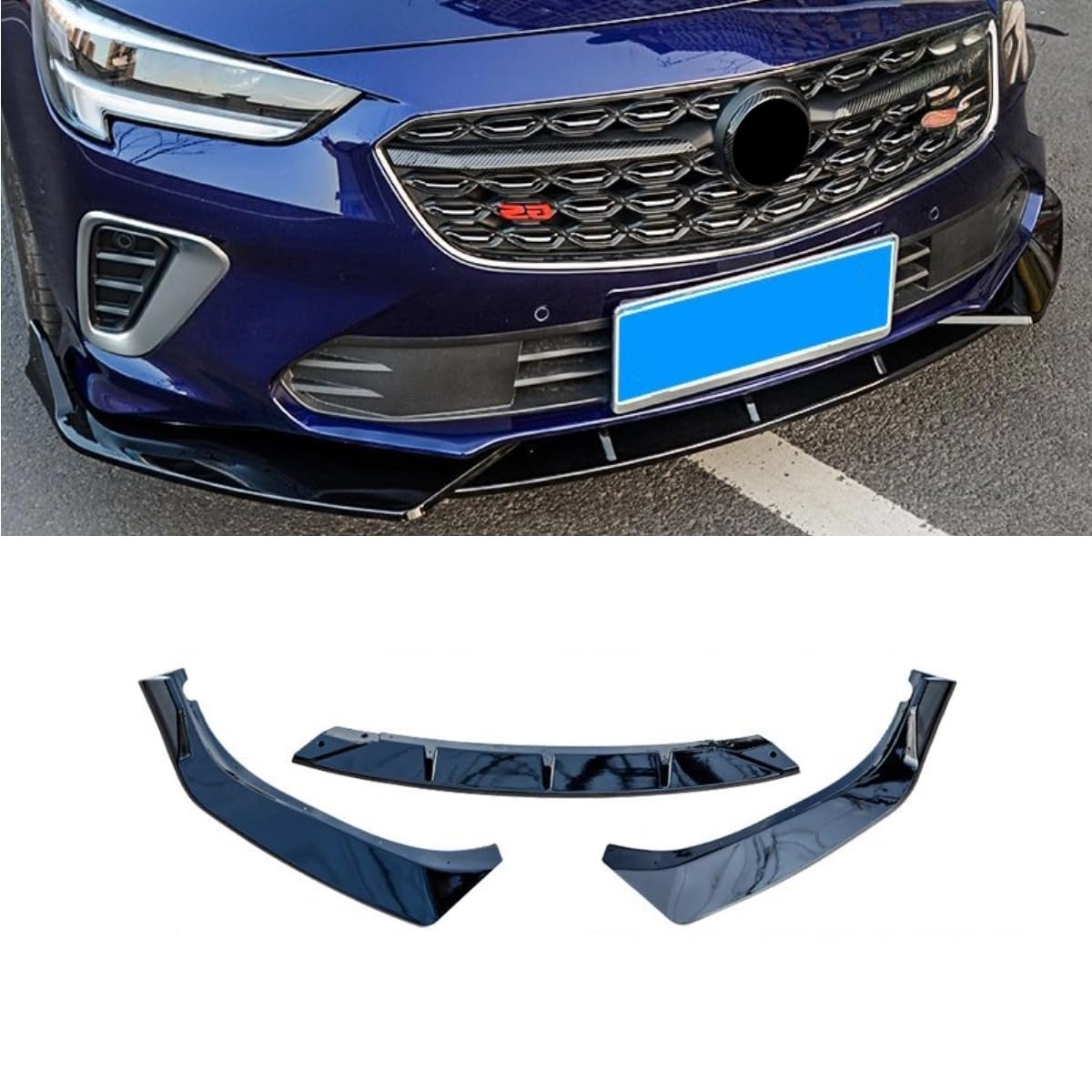 Auto Frontstoßstange Lippe Splitter Spoiler Stoßstange Lippenschutz Kompatibel mit Buick Regal GS 2017-2019 Body Kit Auto Zubehör (Glänzend Schwarz) von Generic