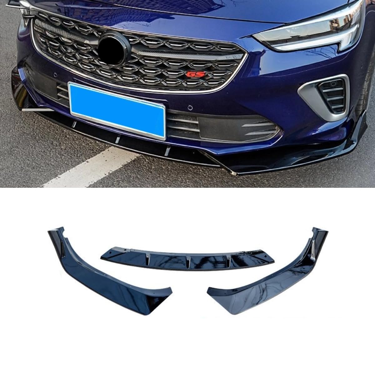 Auto Frontstoßstange Lippe Splitter Spoiler Stoßstange Lippenschutz Kompatibel mit Buick Regal GS 2020-2023 Body Kit Autozubehör (Glänzend Schwarz) von Generic