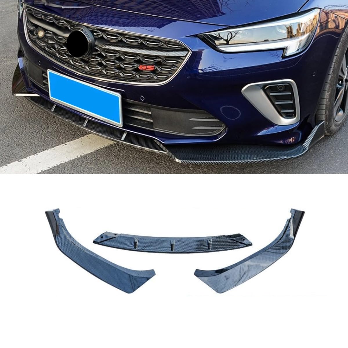 Auto Frontstoßstange Lippe Splitter Spoiler Stoßstange Lippenschutz Kompatibel mit Buick Regal GS 2020-2023 Body Kit Autozubehör (Glänzend Schwarz-Rot) von Generic