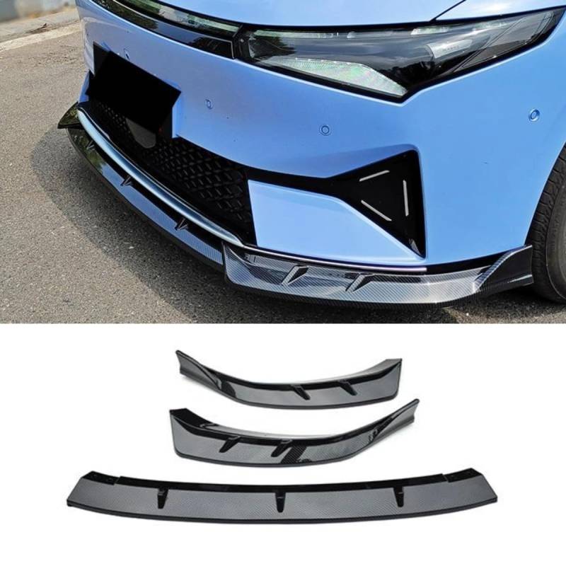 Auto Frontstoßstange Lippe kompatibel mit Xiaopeng P5 Frontsplitter Diffusor Spoiler Karosserie Kit Autozubehör (Kohlefaser-Optik) von Generic