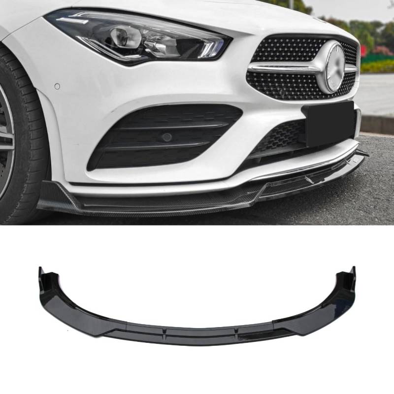 Auto Frontstoßstange Spoiler Kompatibel mit Mercedes Benz CLA Klasse W118 21-23 Frontsplitter Diffusor Modifikationsteil Autozubehör (Glanz Schwarz) von Generic