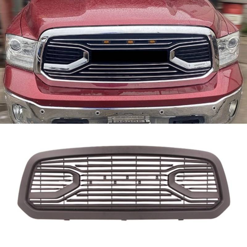 Auto Frontstoßstangengitter Racing Grills Autogrill kompatibel mit Dodge RAM 1500 2014–2018 Karosserie-Kit Autozubehör (Waben + Licht) von Generic