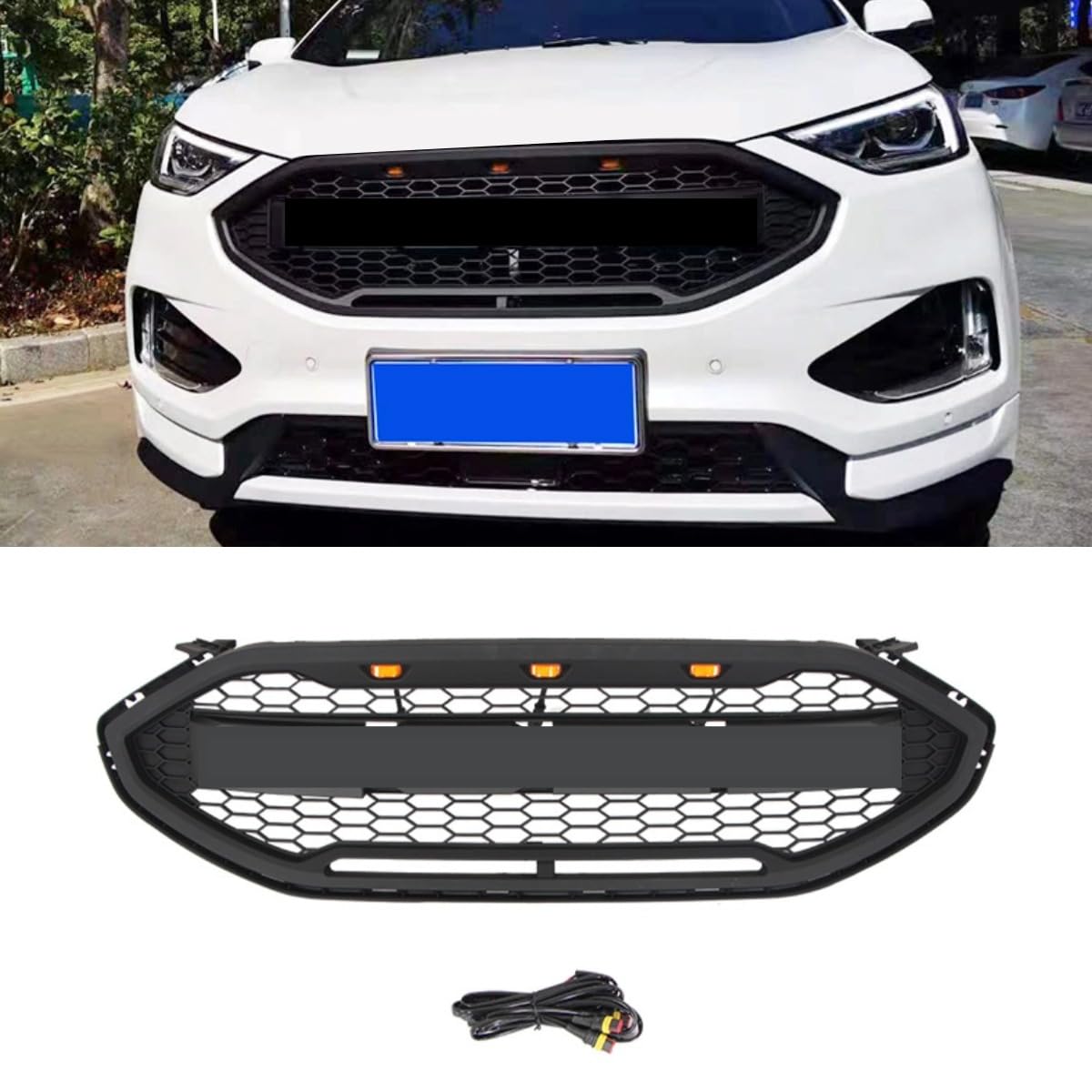 Auto Frontstoßstangengitter Racing Kühlergrill Kompatibel mit Ford Edge 2019-2022 Karosserie-Kit Autozubehör (Grau) von Generic