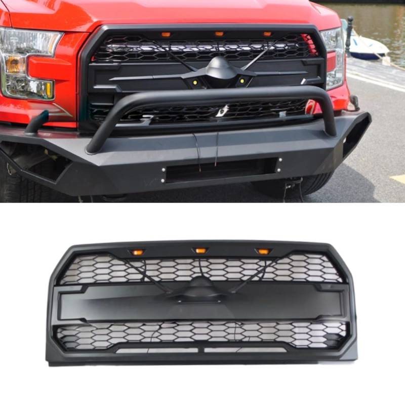 Auto Frontstoßstangengitter Racing Kühlergrill Kompatibel mit Ford F150 Karosserie-Kit Autozubehör (mehrfarbig) von Generic