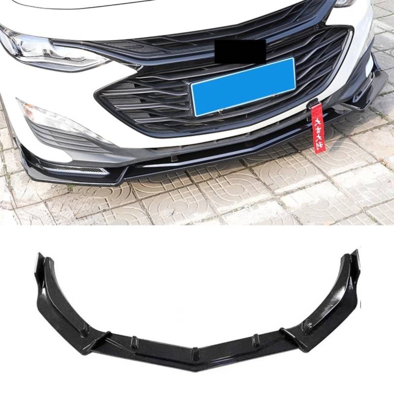 Auto Frontstoßstangenlippe kompatibel mit Chevrolet Malibu XL 2016–2022 Frontsplitter Diffusor Spoiler Karosserie Kit Autozubehör (Kohlefaser-Optik) von Generic