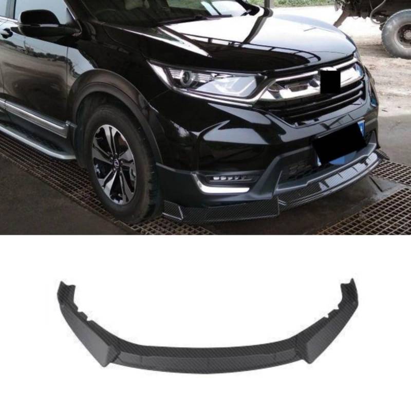 Auto Frontstoßstangenlippe kompatibel mit Honda CRV 2017–2020 Frontsplitter Diffusor Spoiler Karosserie Kit Autozubehör (Kohlefaser-Optik) von Generic