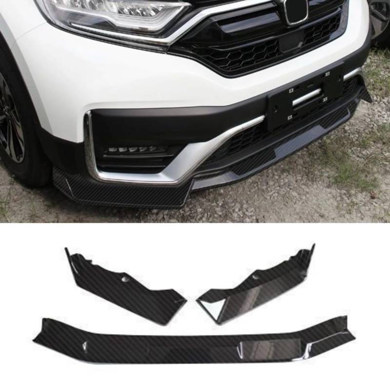 Auto Frontstoßstangenlippe kompatibel mit Honda CRV 2021 Frontsplitter Diffusor Spoiler Karosserie-Kit Autozubehör (Kohlefaser-Optik) von Generic