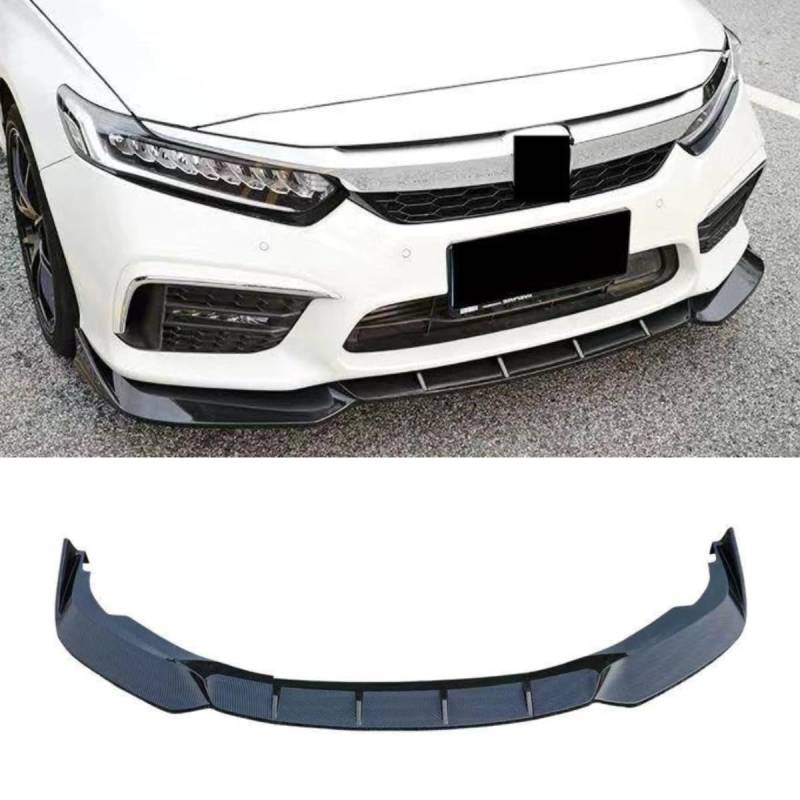 Auto Frontstoßstangenlippe kompatibel mit Honda Inspire 2019–2021 Frontsplitter Diffusor Spoiler Karosserie Kit Autozubehör (Kohlefaser-Optik) von Generic