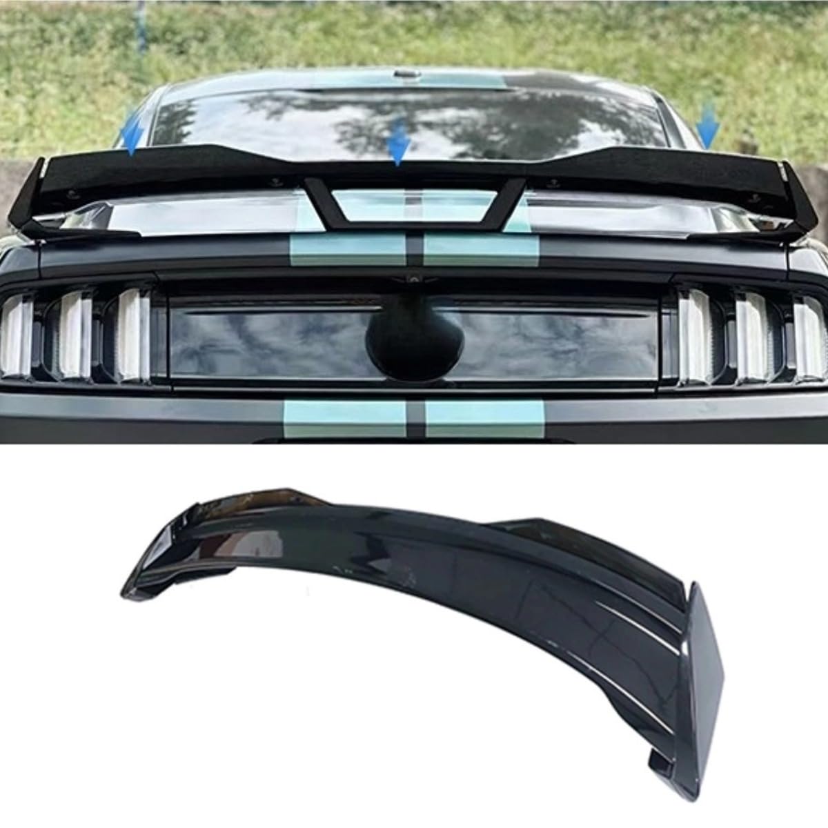 Auto Heckspoiler Kompatibel mit Ford Mustang 15-22 Auto Trunk Wing Body Kit Auto Zubehör (Carbon Look) von Generic