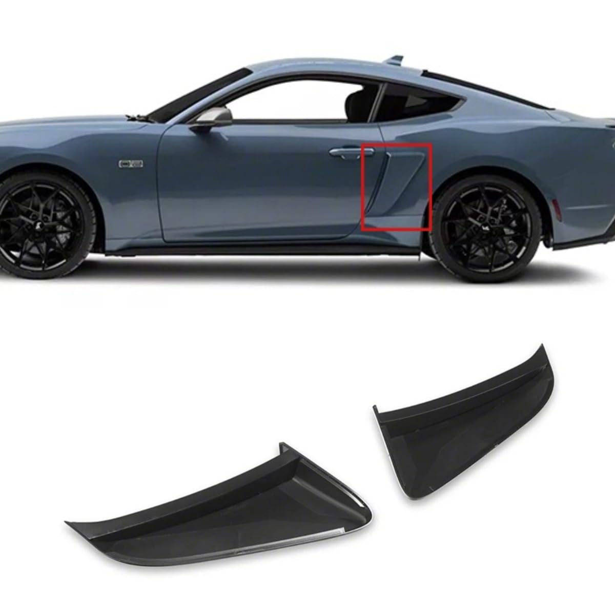 Auto Heckstoßstange Lufteinlass Vent Splitte Kompatibel mit Ford Mustang 2024 Auto Seiteneinlass Dekoration Karosserie Kit Autozubehör (Carbon Look) von Generic