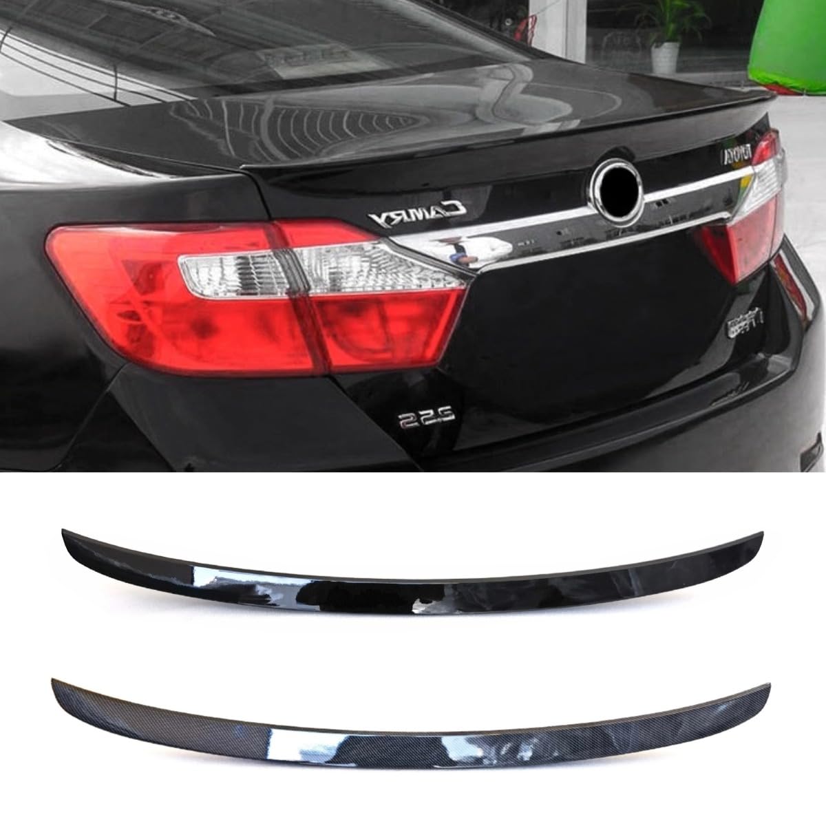 Auto Kofferraum Spoiler Kompatibel mit Toyota Camry 2012-2017 Auto Trunk Wing Body Kit Auto Zubehör (Carbon Look) von Generic