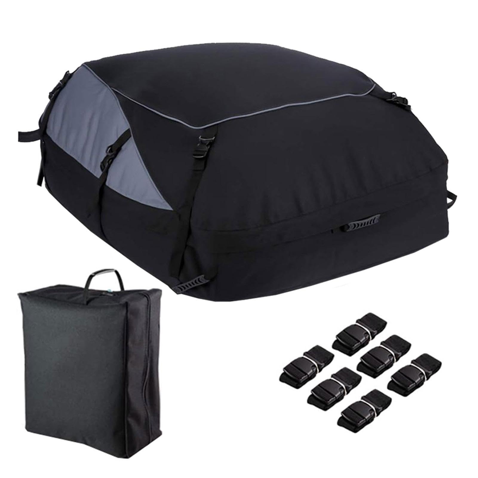 Auto Lagerung Carrier - Cargo Bag Roof Top Cargo Carrier - Aufbewahrungstasche mit Extra Riemen Wasserdicht Heavy Duty 600D Autodachtasche für alle Fahrzeuge mit oder ohne Gepäckträger Autodachtasche von Generic