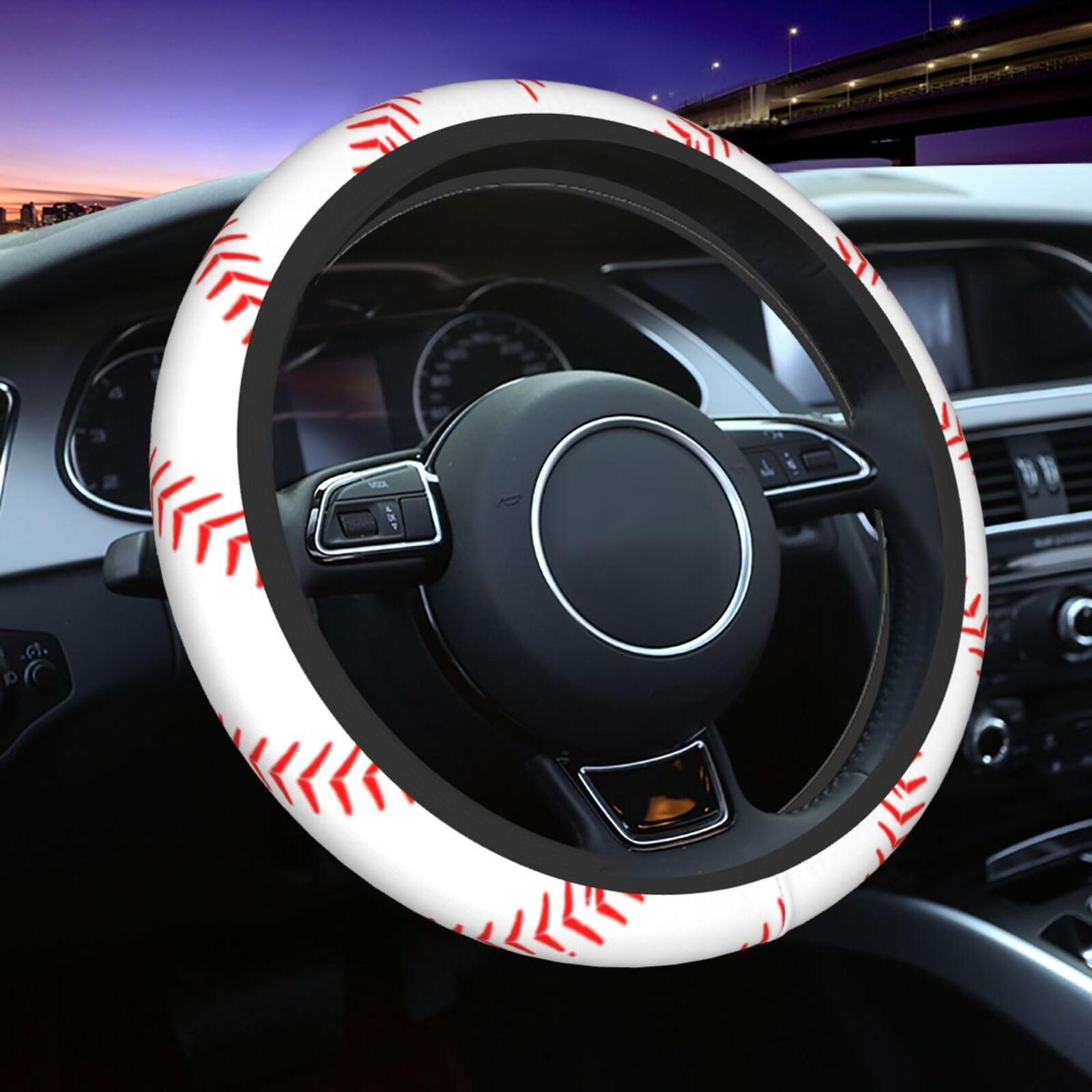 Auto Lenkrad Abdeckung 38Cm，Baseball Auto-Lenkradschutz Weich Auto Lenkradbezüge Bequem Steering Lenkradschoner Für Sommer Herren Damen von Generic